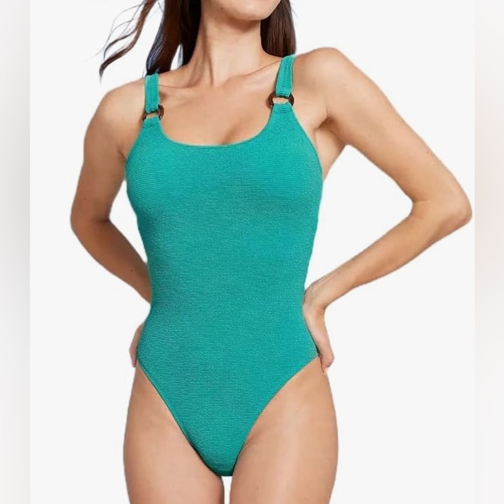 NWT Shade & Shore Teal Green One Piece Swimsuit